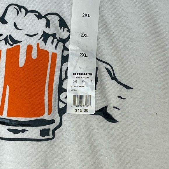 🆕 Men’s 2XL Drink Up 🍺 Irish Short Sleeve Tee White/Green/Red Fast Shipping - Picture 3 of 5